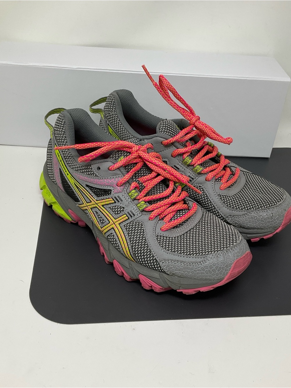 ASICS 2 Gel Sonoma Sz 7 Pink, Green,Gray Mesh T684N Trail Running Shoes Sneakers